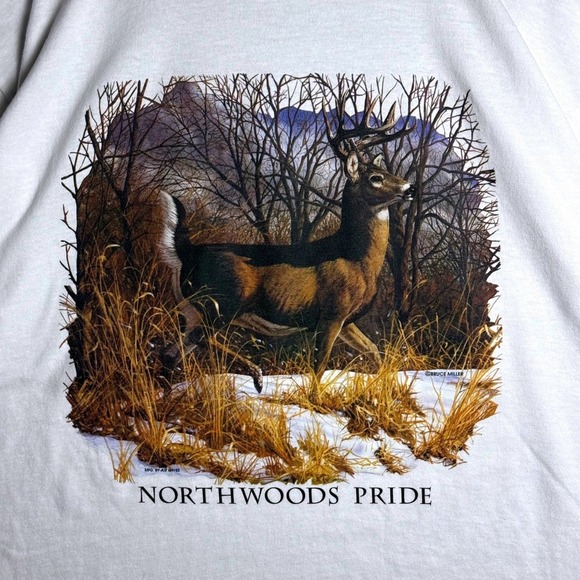 Jerzees Other - Vintage Jerzees Northwoods Pride Deer T Shirt XL‎ White Bruce Miller Wildlife XL